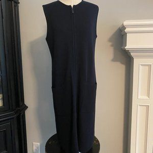 Navy Worth Sweater sleeveless Dress with Zipper M